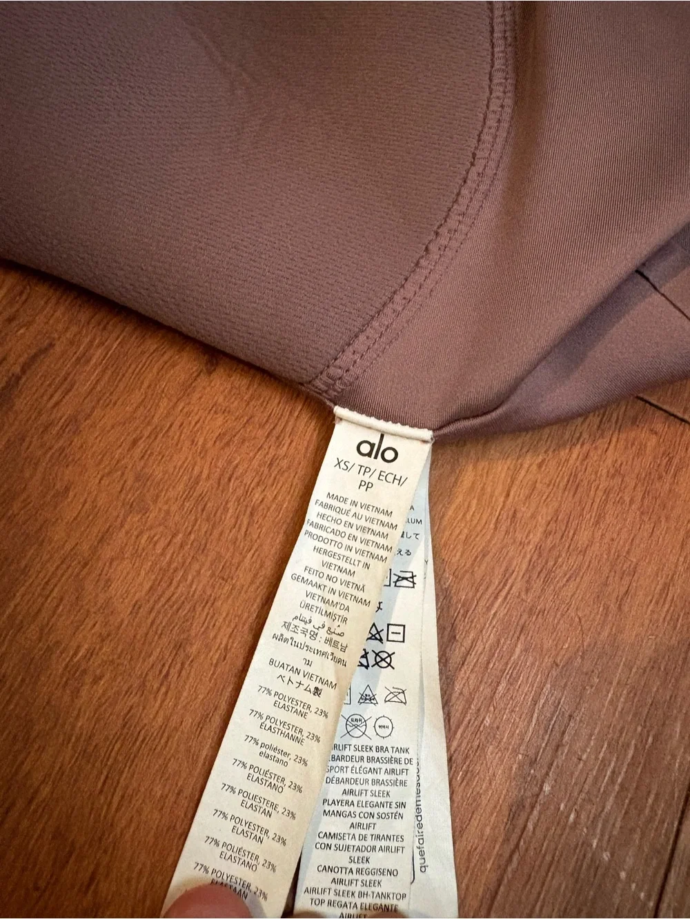 ALO Yoga Taupe Longline Scoop-Back Sports Bra